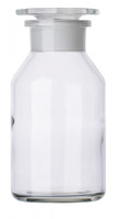 Fľaša širokohrdlá,  biela,  prachovnica,  Steilbrust,  NZ 29/22,  100 ml,  Sklárny Moravia