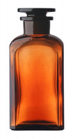 Wide neck bottle, brown, square, SJ 29/22, 100 ml, Sklárny Moravia