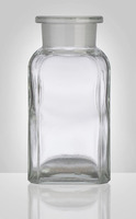 Fľaša širokohrdlá,  biela,  hranatá,  bez zátky,  NZ 45/27,  750 ml,  Sklárny Moravia