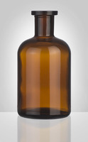 Láhev reagenční úzkohrdlá, hnědá, nezabroušená, tvarováno na NZ 14,5/23, 100 ml, Sklárny Moravia