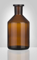 Láhev reagenční úzkohrdlá, hnědá, Steilbrust, nezabroušená, tvarováno na NZ 14,5/15, 50 ml, Sklárny Moravia