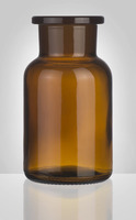 Wide neck bottle, brown, without stopper, SJ 34,5/24, 250 ml, Sklárny Moravia