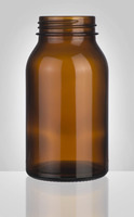 Fľaša širokohrdlá,  biela prachovnica,  so závitom GL 50,  300 ml,  Sklárny Moravia