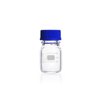 Reagent bottle round, clear, GL 45, with screw cap and pouring ring (PP), 100 ml, DWK
