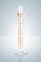 Graduated cylinder, tall form, class A, brown graduation, 50 ml, certificate of conformity