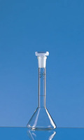 Volumetric flask BLAUBRAND®, glass. stopper, class A, 10 ml, SJ 10/19, trapezoidal, pack. of 2