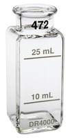 Sample cuvette, 1 inch, square, glass, 10 and 25 ml, paired, HACH, pack. of 2