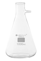Filter flask, 100 ml, made from borosilicate glass 3.3, Erlenmeyer shape, according to DIN 12476, with glass olive, pack. of 1, LABSOLUTE® (pack. size: 1 Pieces)