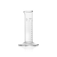 Volumetric cylinder, low form, thick-walled, white graduation, class B, 100 ml, DWK, (pack. of 2 pcs)
