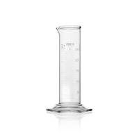 Volumetric cylinder, low form, thick-walled, white graduation, class B, 250 ml, DWK, (pack. of 2 pcs)