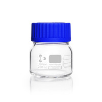 Láhev reagenční, širokohrdlá, čirá, GLS 80, se šroubovacím uzávěrem a vylévacím kroužkem (PP), 250 ml, DWK