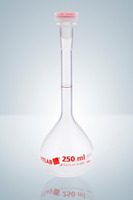 Flask volumetric, PMP, class A, with batch certificate, 100 ml, NZ 14/23, PP stopper