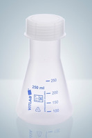 Erlenmeyer flask, wide neck, PP, 250 ml, screw cap