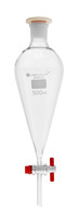Separating funnel, 50 ml, SJ 19/26,;borosilicate glas 3.3, acc. to Squibb, ISO;4800, with PTFE stockcock and PE stopper ,;white labelling, pack. of 1, LABSOLUTE® (pack. size: 1 Pieces)