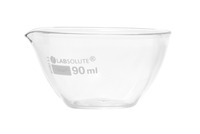 Evaporating dish, 15 ml, O=40 mm, h=18 mm, made from borosilicate glass 3.3, clear, acc. to DIN 12336, with flat bottom and spout, pack. of 1, LABSOLUTE® (pack. size: 1 Pieces)