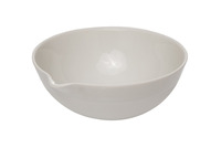 Evaporating dishes, porcelain, half-depth shape with round bottom, 580 ml, O = 160 mm, h = 64 mm, according to DIN 12903, pack. of 5, LABSOLUTE® (pack. size: 5 Pieces)