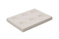 Spot plate, porcelain, 6 cavities, O=25 mm, 112x81 mm, pack. of 1, LABSOLUTE® (pack. size: 1 Pieces)