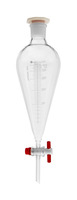 Lievik deliaci podľa Squibba, sklenený s PTFE kohútom a PE zátkou, 50 ml, NZ 19/26, biela graduácia, podľa ISO 4800, (bal. 1 ks), LABSOLUTE®