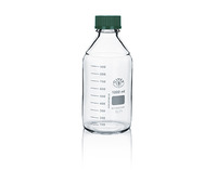 Fľaša reagenčná ,so zeleným PP skrutkovacím uzáverom,s priehľadným PP vylievacím krúžkom, 100 ml