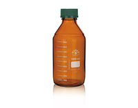 Reagent bottle, brown, orange PP cap, clear PP outlet ring, 3800 ml