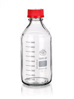 Reagent bottle, yellow PP cap, clear PP outlet ring, 1000 ml