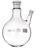 Distillation flask with round bottom, SJ 29/32, one side inclined tube SJ 14/23, 250 ml, SIMAX