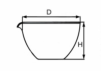 Miska odpařovací křemenná, ploché dno, s výlevkou, dle DIN 12 336, 10 ml, D-40, h-18 mm