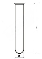 Quartz test tube, with rim, 8 x 70 mm