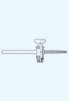Burette stopcock complete with glass key, with tip, class AS SJ 12, 5 mm-tube 8/1, 5 + capillary 7/2, 5 - Tip 0, 75 - 0, 80 mm 50 ml (0, 1)