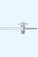 Burette stopcock complete with PTFE key, with tip, class AS SJ 12, 5 mm-tube 8/1, 5 + capillary 7/2, 5 - Tip 0, 55 - 0, 60 mm 25 ml (0, 1)