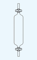Vzorkovnica na plyny s rovnými kohútmi - sklenené kladívko 100 ml, 38 x 235 mm