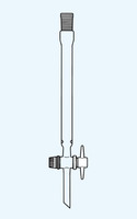 Chromatografická kolona se zápichy a s NZ zábrusem, s kohoutem s teflonovým kladívkem 15 ml - NZ 14/23