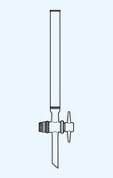 Chromatografická kolona s fritou (porozita 0) a s kohoutem s teflonovým kladívkem 15 ml