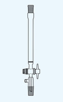 Chromatografická kolona s fritou (porozita 0), s NZ zábrusem, s kohoutem s teflonovým kladívkem a jádrem s GL 18 - 280 ml - NZ 29/32