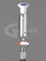 DROPPING FUNNEL CYLINDRICAL WITH PTFE KEY STOPCOCK & PP STOPPER  250ML 29/32 , 29/32
