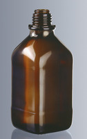 Fľaša zásobná 500 ml štvorhranná, GL 32, hnedá, bez uzáveru