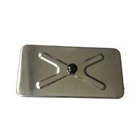 Stainless steel cap with knob, small, 200 x 100 mm