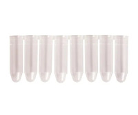 Microtubes, round bottom, PP, 0,65 ml, strips of 8 tubes, 5 x 120 pcs/pack, RATIOLAB