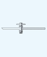 Single way stopcock for separatory funnels - complette with PTFE key SJ 12, 5 mm - tube 8/1, 5 + tube 8/1, 5
