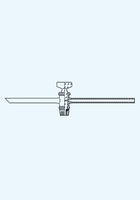 Single way stopcock for separatory funnels - complette with glass key SJ 14, 5 mm - tube 10/1, 5 + tube 10/1, 5