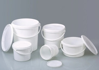 Packaging bucket, PP white, 10 l, with closure