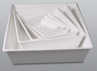 Laboratory tray, with ribs, PP white, 180 x 240 mm, 1,5 l
