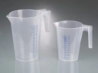 Beaker, tall form, stackable, PP, 2000 ml, with handle, black graduation