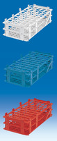 Test tube rack, coloured, PP, 40 positioSJ for tube dia. up to 20 mm, red, (pack. of 5 pcs)