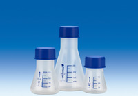 Erlenmeyer flask, PP, wide neck, GL 45, with screw cap, PP, 75 ml, (pack. of 6 pcs)