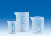 Griffin beaker, PP, printed blue scale, 10 ml, (pack. of 12 pcs)