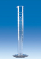 Volumetric cylinder, SAN, class B, tall form, raised scale, 100 ml, (pack. of 12 pcs)