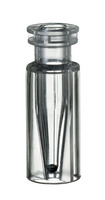 Snap ring vial ND11, TPX, clear, 0,2 ml, 32 x 11,6 mm, TopSert, with integrated glass micro insert, (pack. of 100 pcs), LABSOLUTE®
