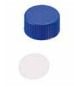 Uzáver skrutkovací s krátkým závitom ND9, PP, modrý, plné víčko, (bal. 1000 ks), LABSOLUTE®