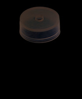 PE cap ND20, 22 x 8,4 mm, for crimp neck and HS neck, transparent, 4,3 mm centre hole, without septa, (pack. of 100 pcs), LABSOLUTE®